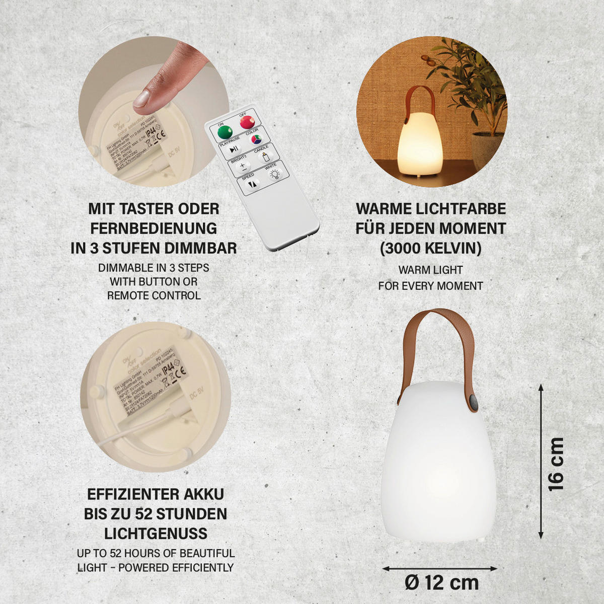 LED-Außenleuchte 850289 Ruby weiß H/D: ca. 16x12 cm Ruby - weiß (12,00/16,00cm) - easy! by FHL