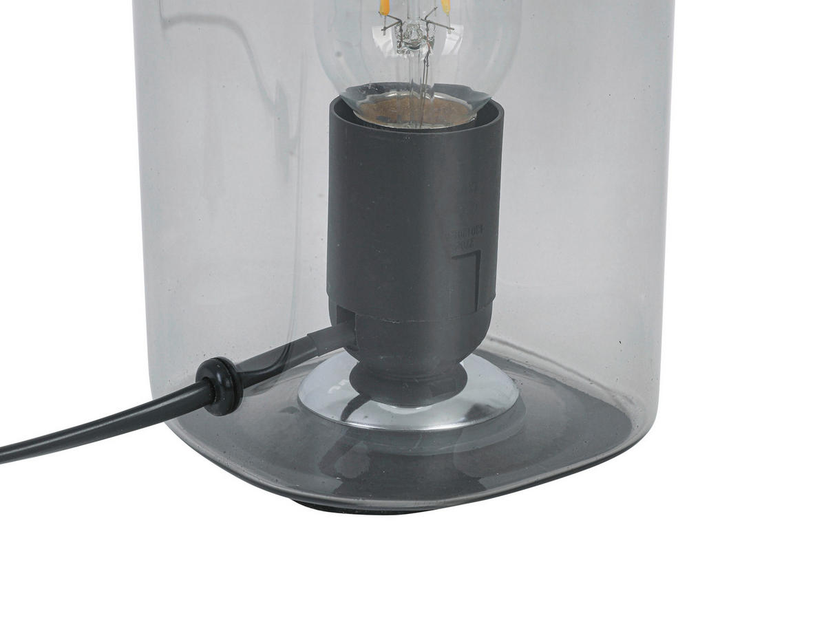 Nolo Tischleuchte Paige Rauch Glas B/H/L: ca. 9,5x20x9,5 cm E27 1 Brennstellen Paige - Rauch (9,50/9,50/20,00cm) - Nolo