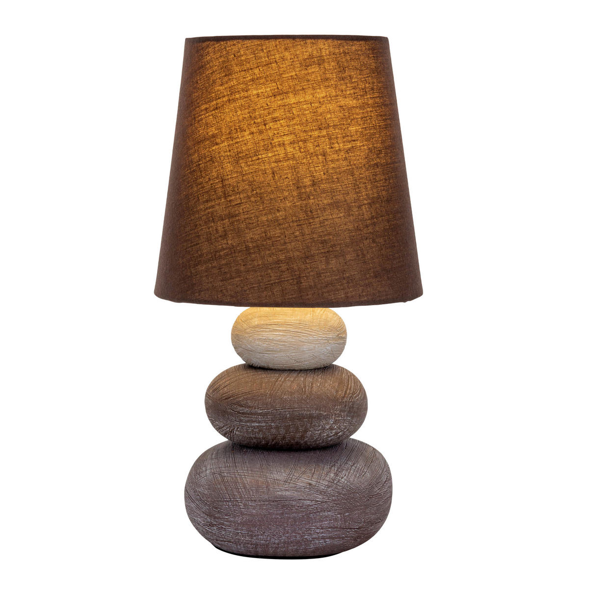 Näve Leuchten Tischleuchte 3045214 braun Keramik B/H/T: ca. 16x31x16 cm E14 1 Brennstellen Stoney - braun (16,00/31,00/16,00cm) - Näve Leuchten