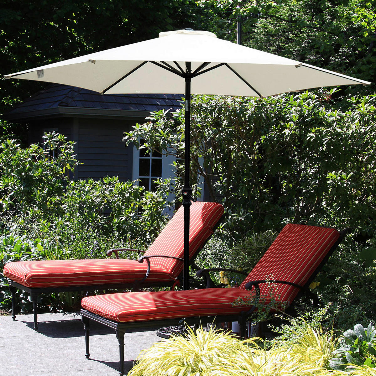 Outsunny Sonnenschirm beige Aluminium B/H/L/S/D: ca. 260x235x260x3,8x270 cm Sonnenschirm - beige (260,00/260,00/235,00cm) - Outsunny