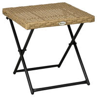 Outsunny Balkontisch natur Polyrattan B/H/L: ca. 40x40x40 cm Balkontisch - natur (40,00/40,00/40,00cm) - Outsunny