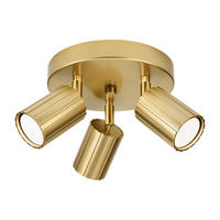 Lamkur Strahler gold Stahl B/H/L: ca. 18x19,5x18 cm 3 Brennstellen Prisma - gold (18,00/18,00/19,50cm) - Lamkur