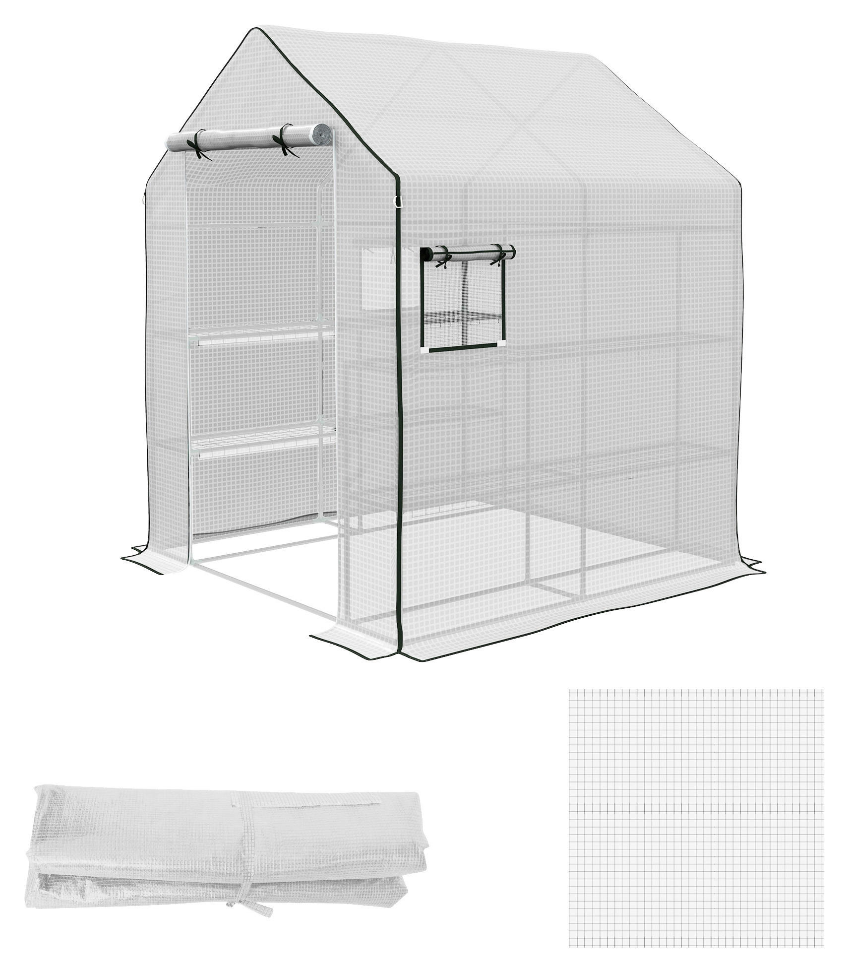 Outsunny Ersatzfolie B/H/L: ca. 143x190x140 cm Ersatzfolie - weiß (140,00/143,00/190,00cm) - Outsunny