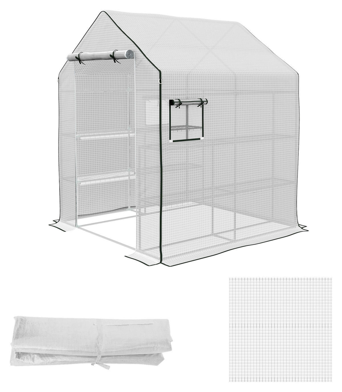 Outsunny Ersatzfolie B/H/L: ca. 143x190x140 cm Ersatzfolie - weiß (140,00/143,00/190,00cm) - Outsunny