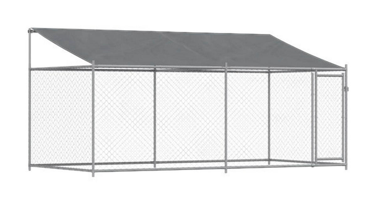 vidaXL Hundekäfig grau Stahl Hundekäfig - grau - vidaXL