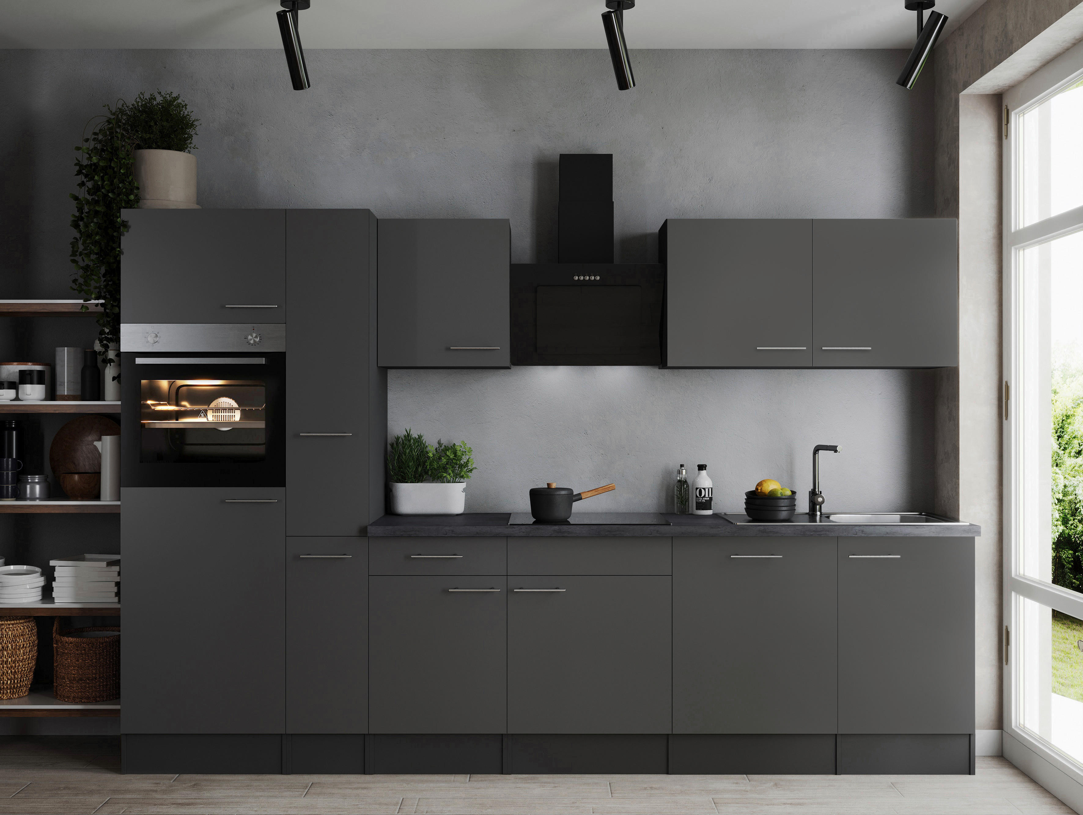 Küchenblock Oliver B/H/T: ca. 310x205x60 cm Oliver - granit/grau (310,00/205,00/60,00cm) - Respekta