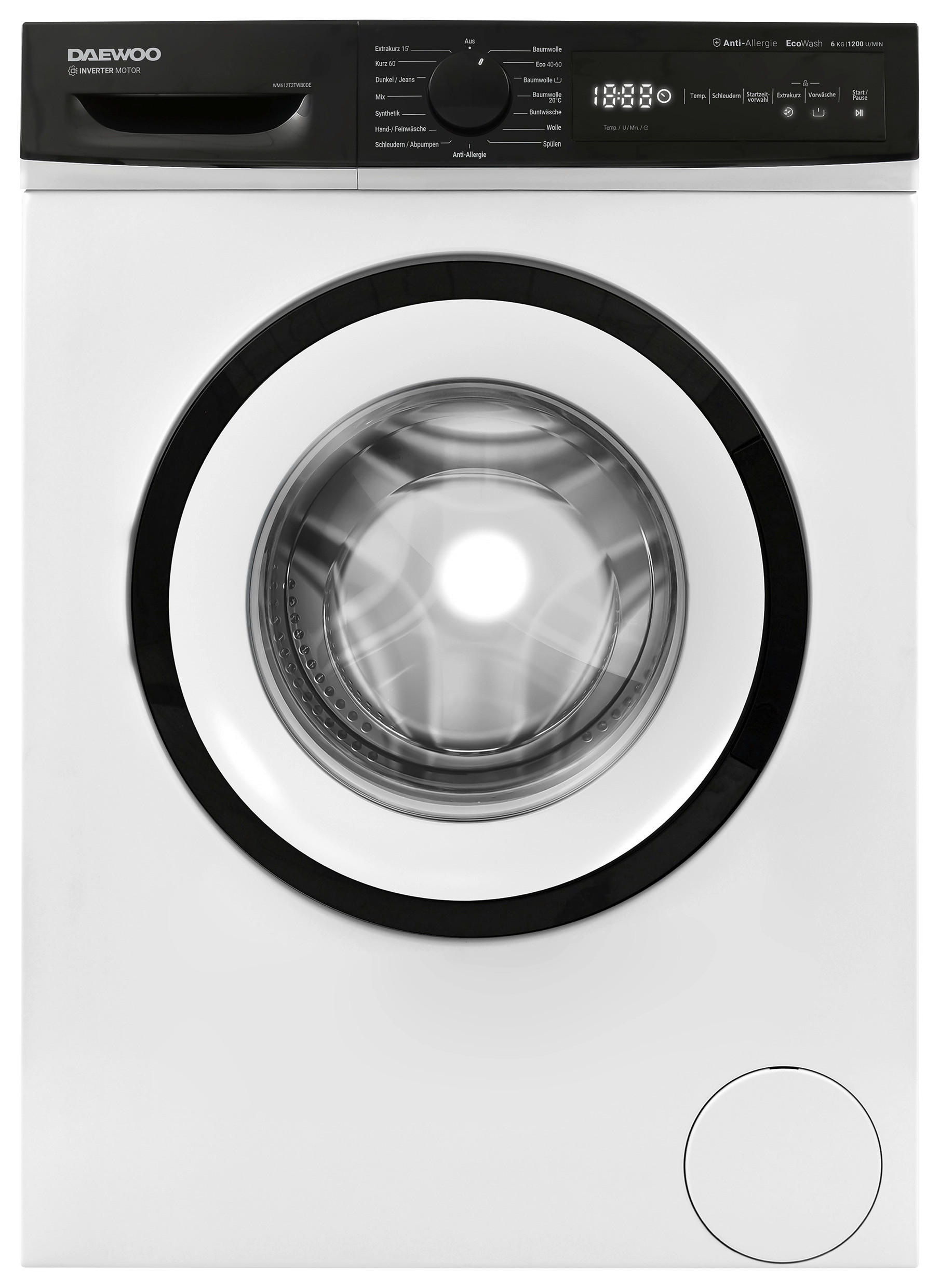 Daewoo Waschmaschine WM612T2TWB0DE weiß B/H/T: ca. 60x85x50 cm ca. 6 kg Waschmaschine WM612T2TWB0DE - weiß (60,00/85,00/50,00cm) - Daewoo