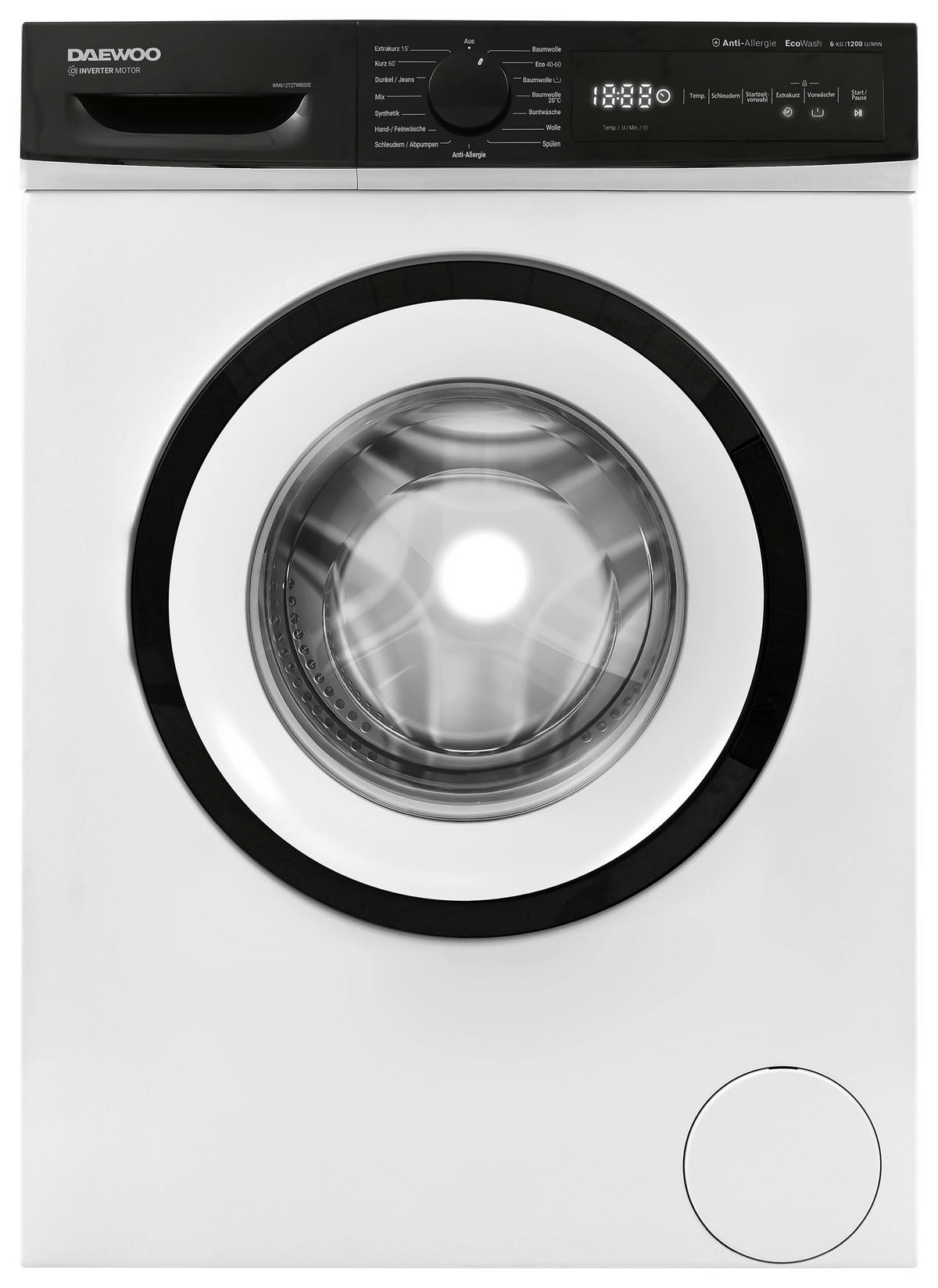 Daewoo Waschmaschine WM612T2TWB0DE weiß B/H/T: ca. 60x85x50 cm ca. 6 kg Waschmaschine WM612T2TWB0DE - weiß (60,00/85,00/50,00cm) - Daewoo