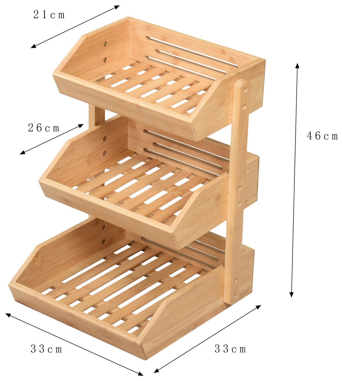 POCOline Etagere natur Bambus B/H/L: ca. 35x20x37,5 cm Etagere Bambus - natur (37,50/35,00/20,00cm) - POCOline
