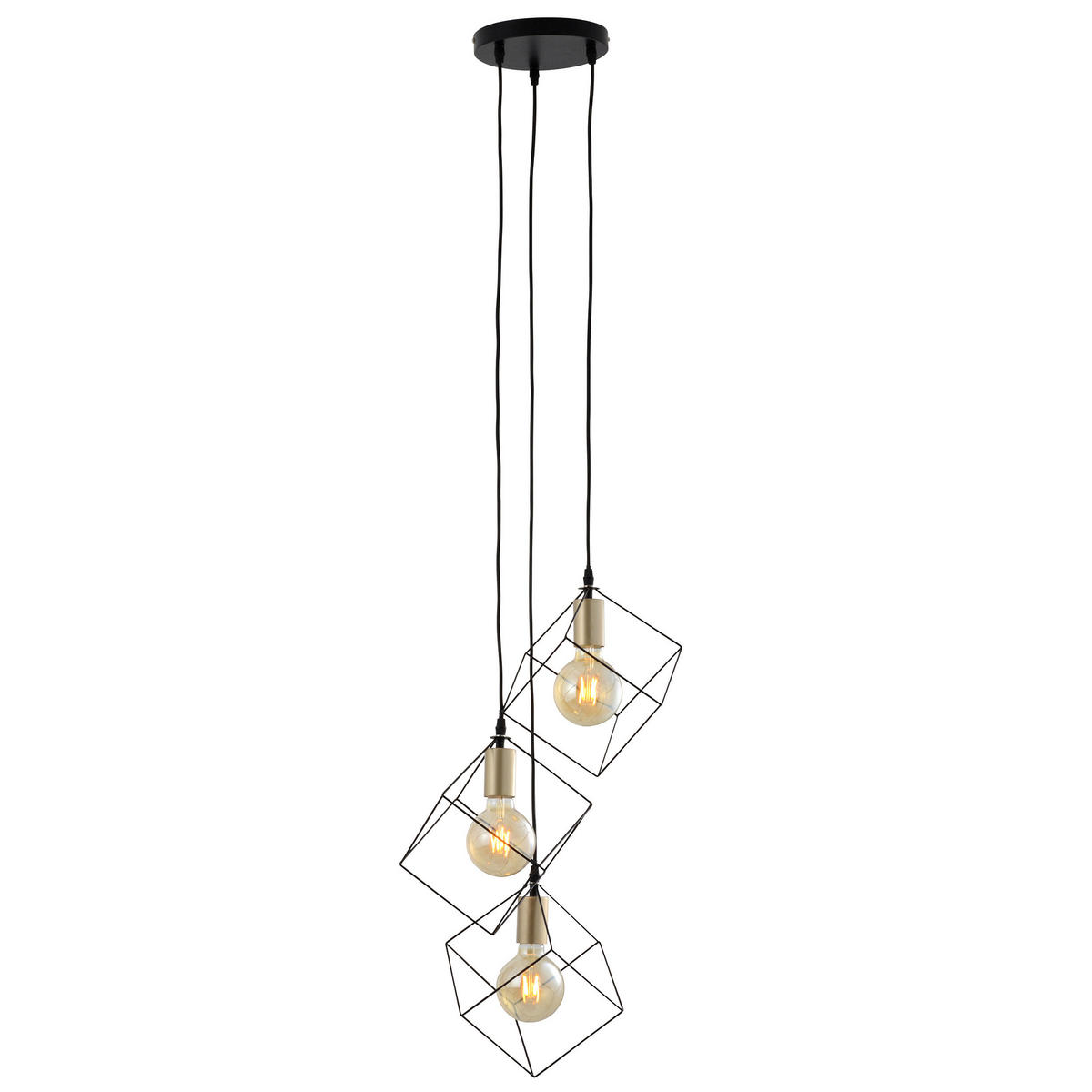 Näve Leuchten Pendelleuchte 7082922 schwarz Metall Kunststoff B/H/T: ca. 39x146x39 cm E27 3 Brennstellen Canto - schwarz (39,00/146,00/39,00cm) - Näve Leuchten