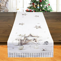 Tischläufer Tischläufer Hirsch 40x140cm - beige/weiß (40,00/140,00cm)