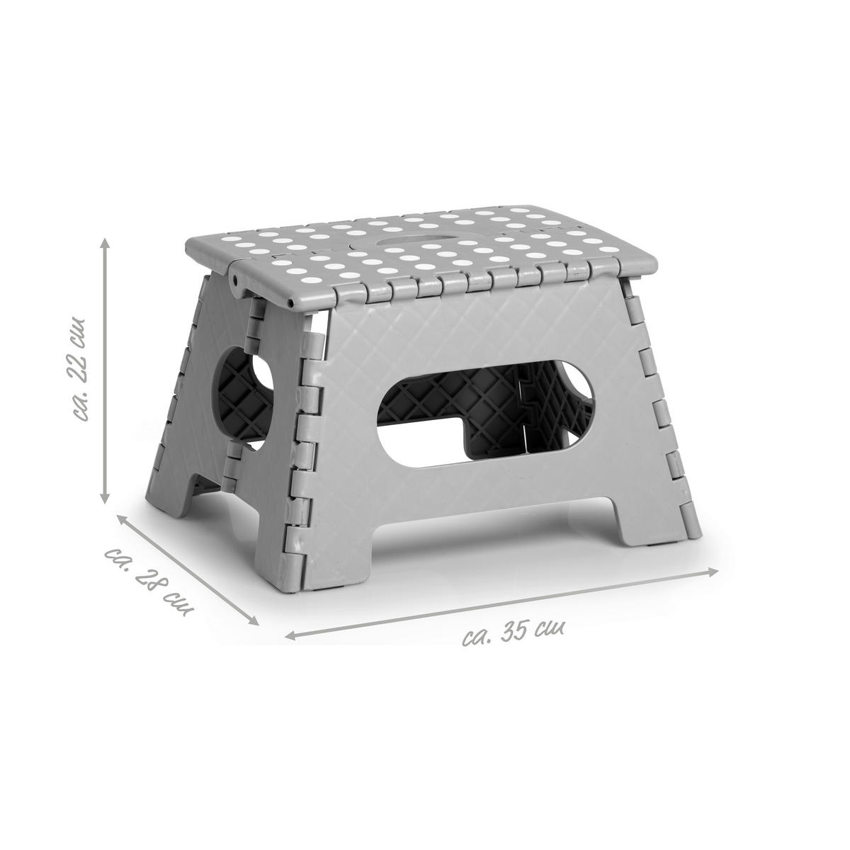 Zeller Klapphocker grau B/H/L: ca. 28x22x35 cm Klapphocker - grau (35,00/28,00/22,00cm) - Zeller