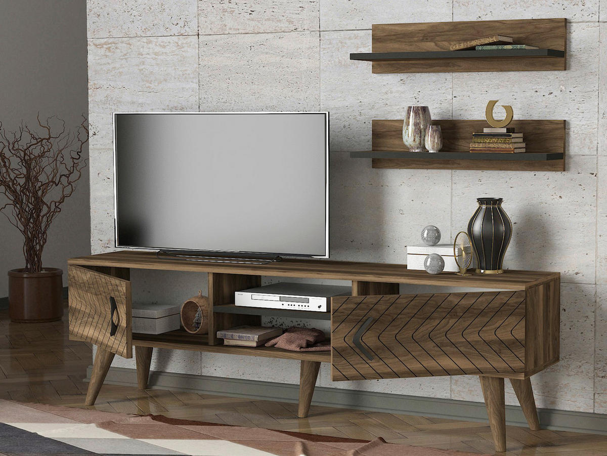 Wohnwand Legato walnuss Nachbildung B/H/T: ca. 150x45,5x30 cm Legato - walnuss (150,00/45,50/30,00cm) - moebel17
