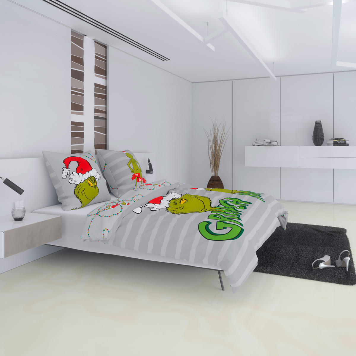 Microfaser Bettwäsche Grinch Grinch - grün/grau (135,00/200,00cm)