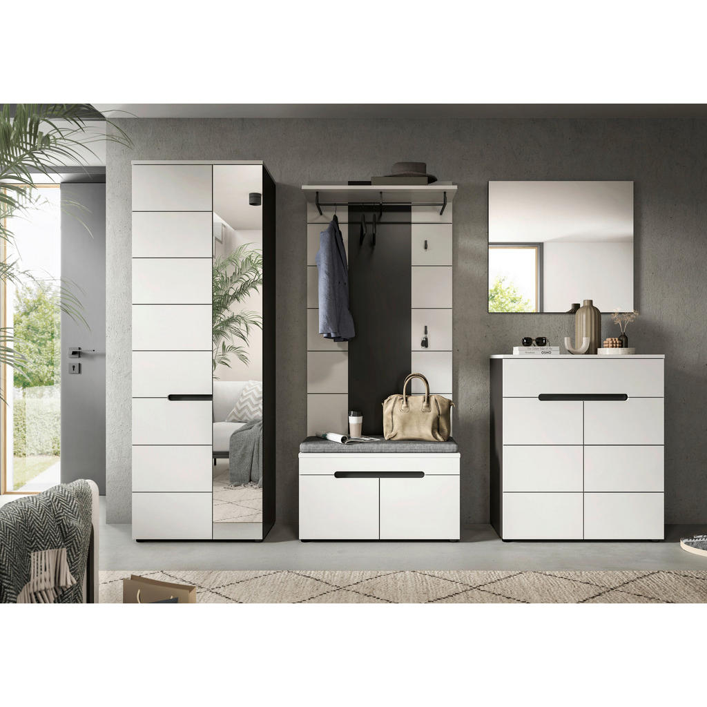 Thumbnail - Garderobe Canu basaltgrau Nachbildung weiß B/H/T: ca. 255x190x37 cm
