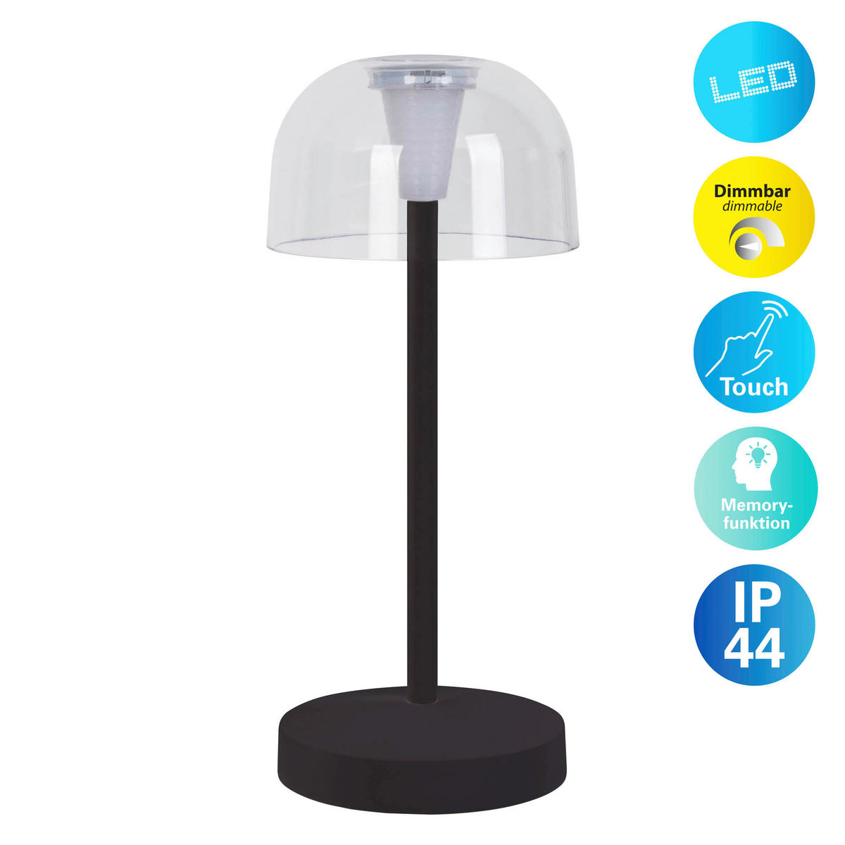 LED-Außentischleuchte schwarz B/H/T/D: ca. 8x18,5x8x8 cm GOMBA - schwarz (8,00/18,50/8,00cm) - Näve Leuchten