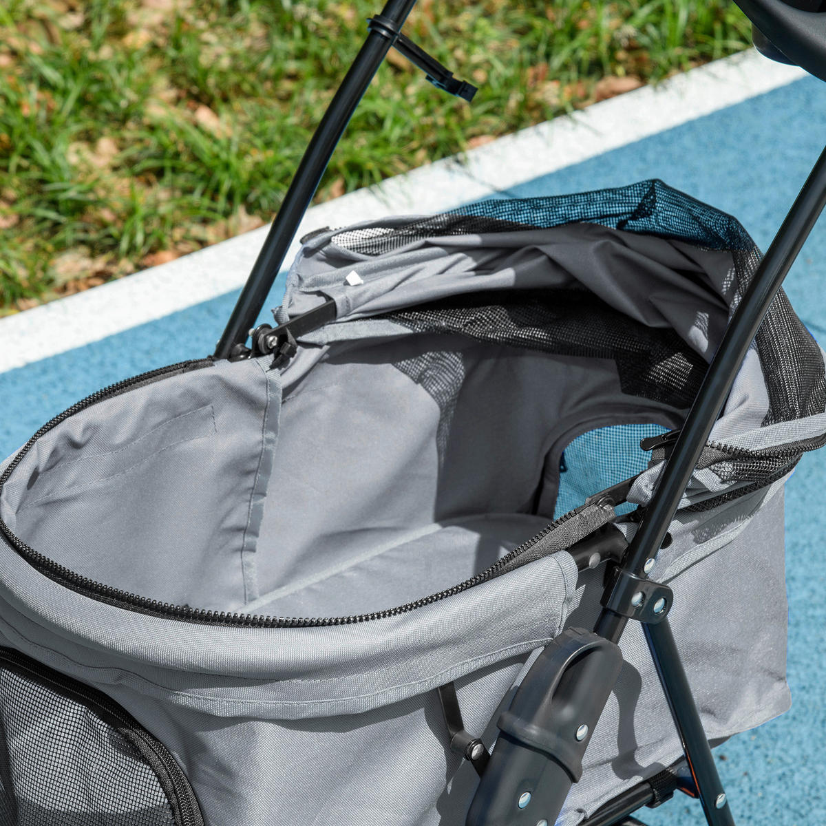 PawHut Hunde-Zubehör grau Polypropylen B/H/L: ca. 45x67x96 cm Hundewagen - grau (96,00/45,00/67,00cm) - PawHut