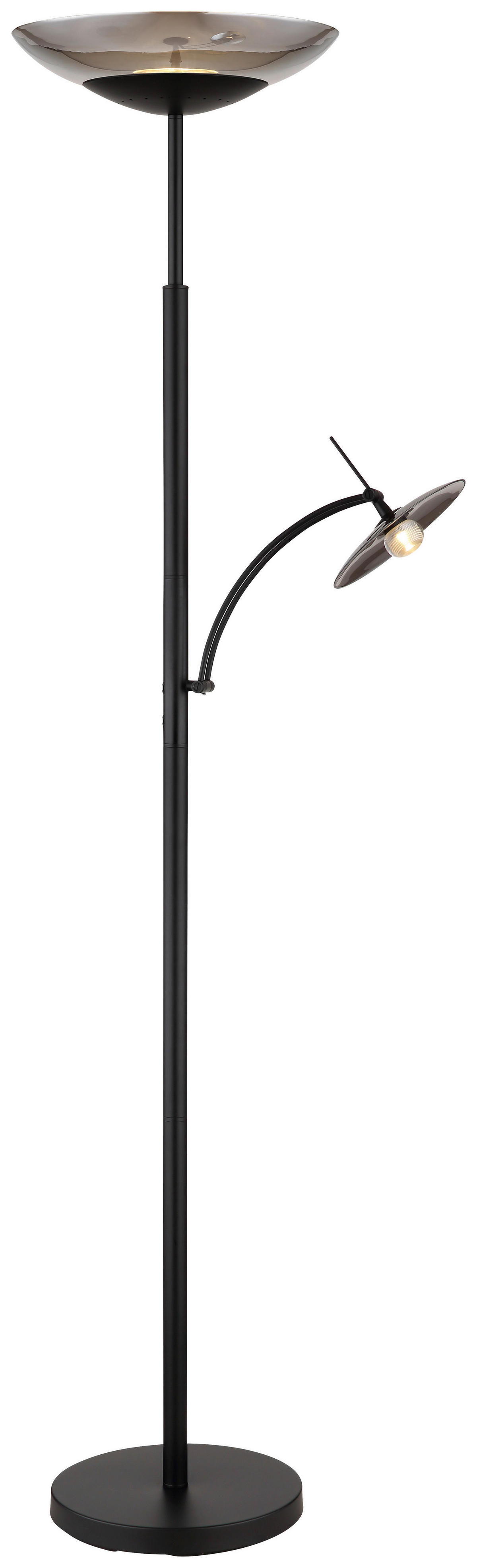 GLOBO LED-Deckenfluter Sophia 58907 schwarz Metall Glas H: ca. 180 cm Sophia - schwarz (180,00cm) - GLOBO
