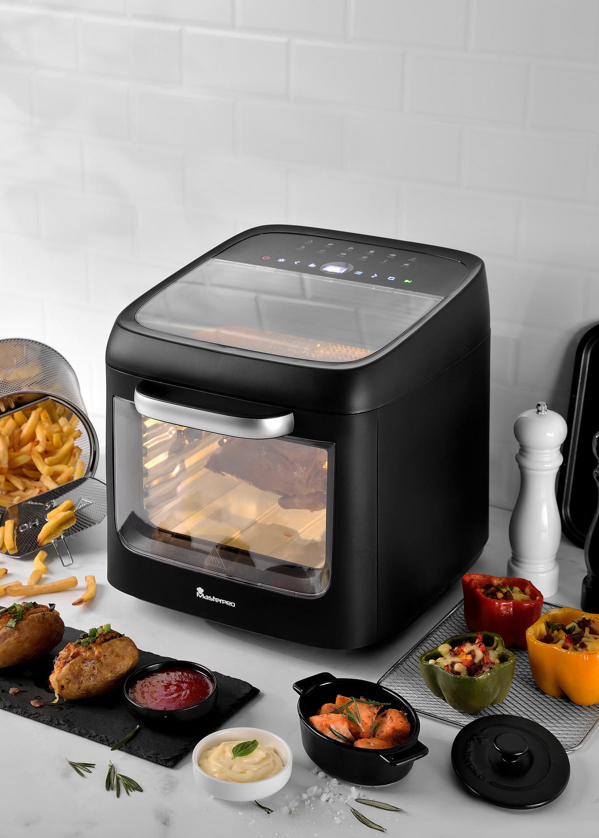 MASTERPRO Heißluftfritteuse ROCKET CYCLONE 1200 - schwarz - MASTERPRO