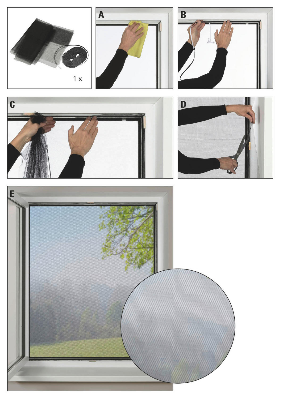 Insektenschutz Insektenschutz-Gaze - schwarz (130,00/150,00cm)