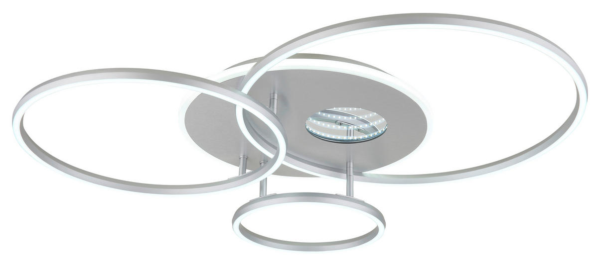 GLOBO Deckenleuchte Opal silber Acryl Aluminium Kunststoff B/H/L: ca. 70x13x90 cm 1 Brennstellen Invertina - Opal/silber (90,00/70,00/13,00cm) - GLOBO