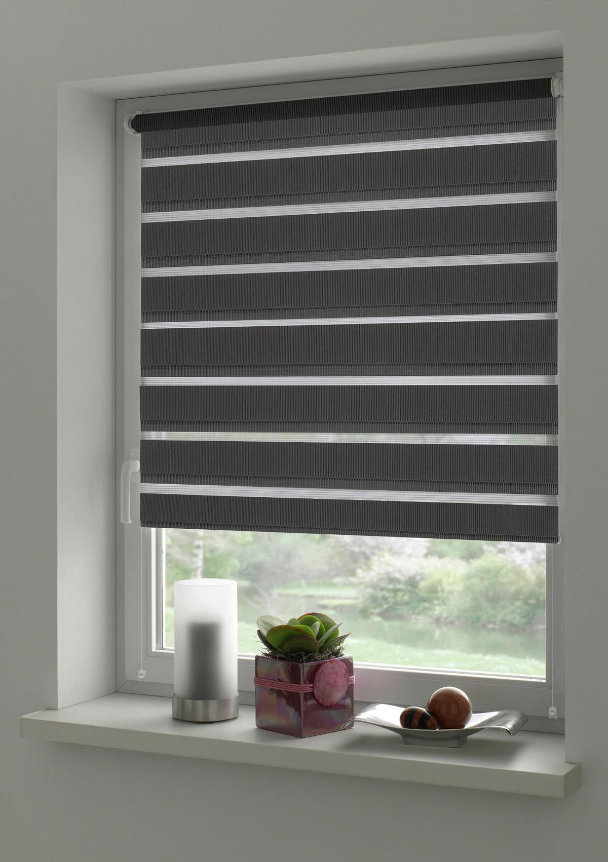 Doppelrollo Easyfix anthrazit B/L: ca. 50x150 cm Easyfix - anthrazit (50,00/150,00cm)