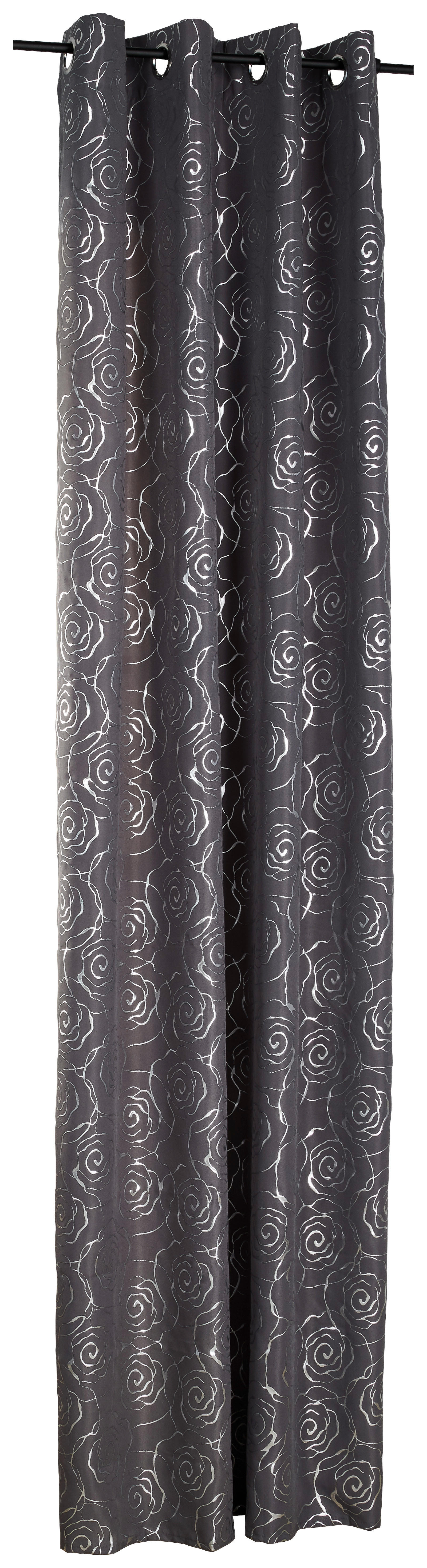 silver edition Ösenvorhang Glamour grau B/L: ca. 135x245 cm Glamour - grau (135,00/245,00cm) - silver edition