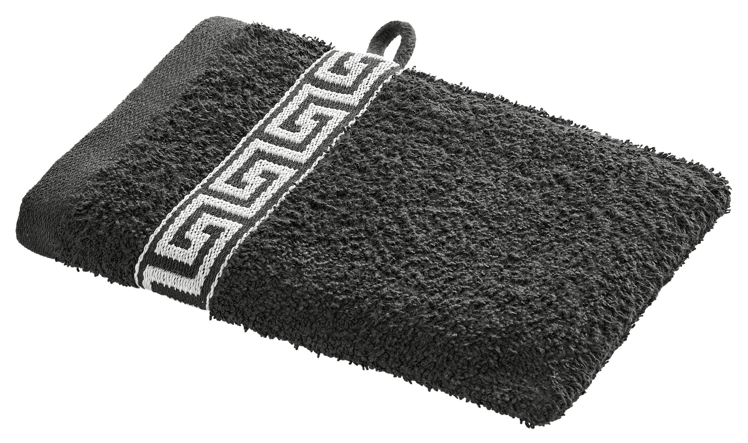 Waschhandschuh Mäander Mäander - schwarz (15,00/21,00cm) - POCOline