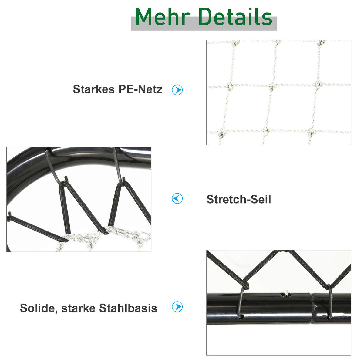 HOMCOM Rebounder schwarz B/H/T: ca. 84x84x11 cm Rebounder - schwarz (84,00/84,00/11,00cm) - HOMCOM