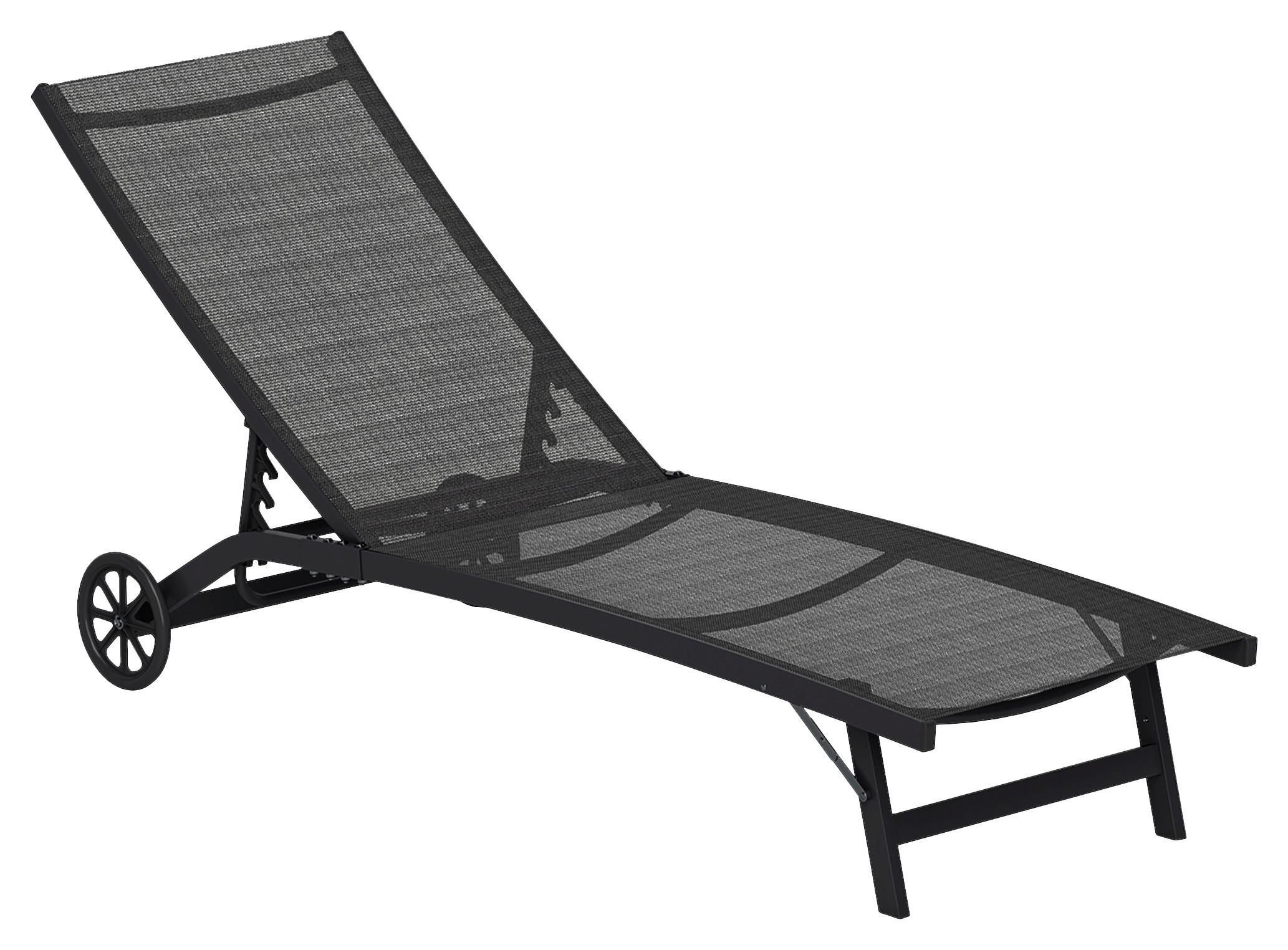 Outsunny Sonnenliege schwarz Aluminium B/H/L: ca. 165x102x66 cm Sonnenliege - schwarz (66,00/165,00/102,00cm) - Outsunny