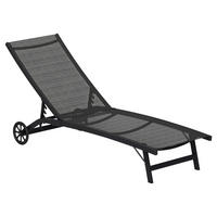 Outsunny Sonnenliege schwarz Aluminium B/H/L: ca. 165x102x66 cm Sonnenliege - schwarz (66,00/165,00/102,00cm) - Outsunny