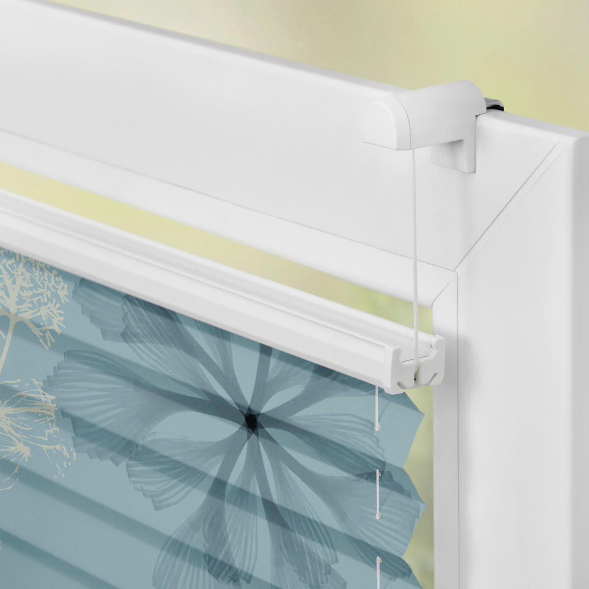 Spannplissee Aqua Floral blau B/L: ca. 70x130 cm Aqua Floral - blau (70,00/130,00cm) - LICHTBLICK
