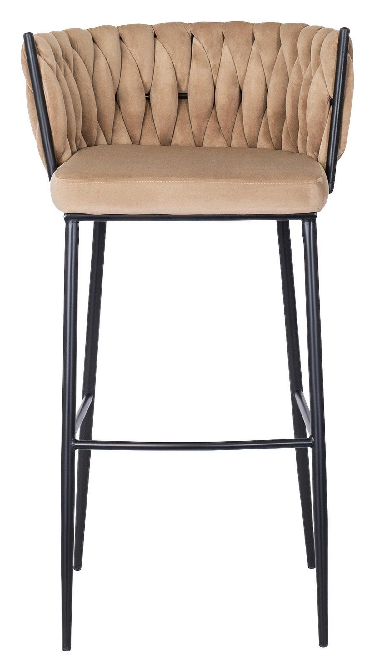 Barhocker FLORES beige Velourstoff B/H/T: ca. 60x104,5x56 cm FLORES - beige (60,00/104,50/56,00cm) - WIPMEB