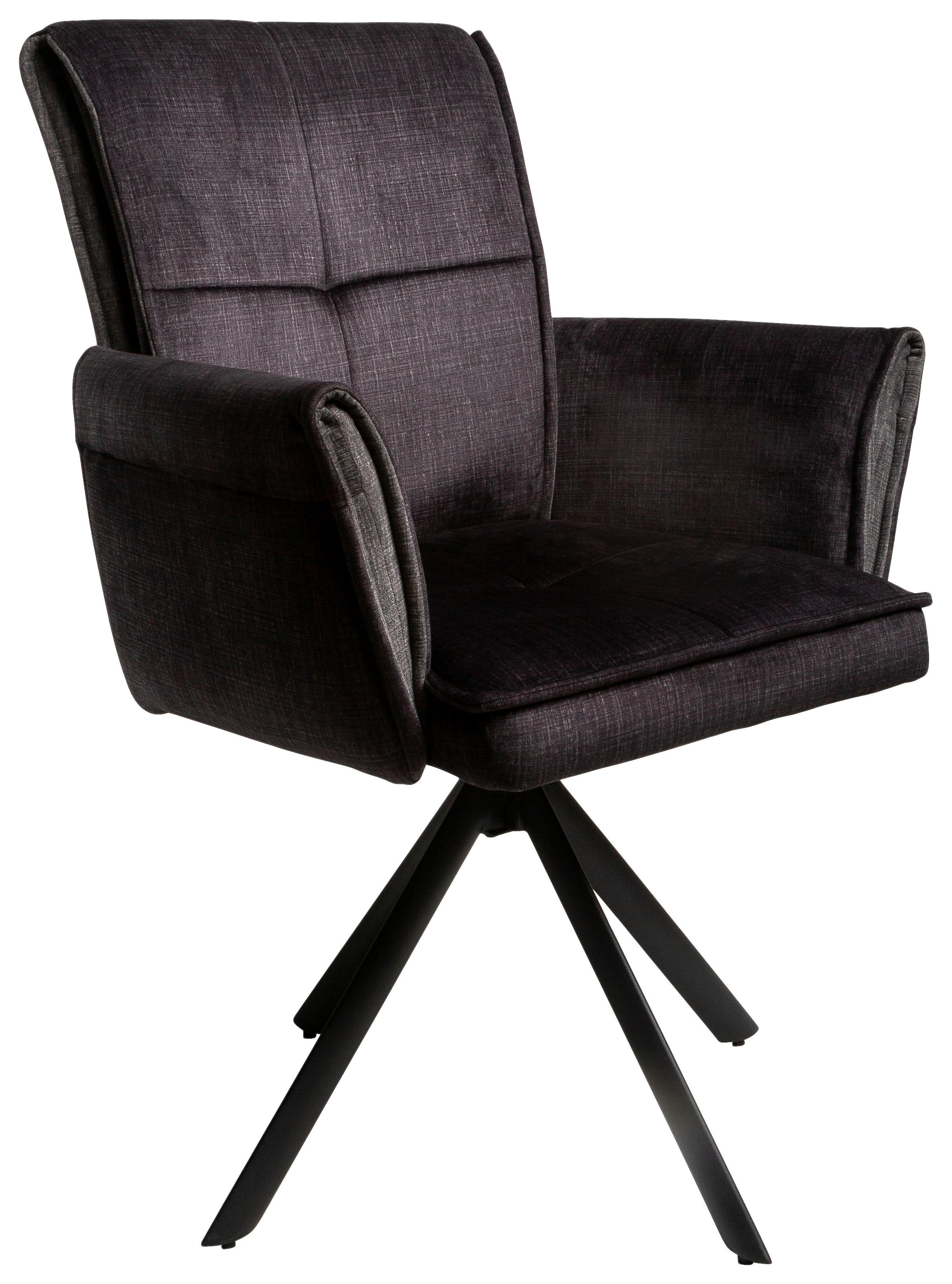 Armlehnstuhl Renate dunkelgrau Samt B/H/T: ca. 59x92x67 cm Renate - schwarz/dunkelgrau (59,00/92,00/67,00cm)