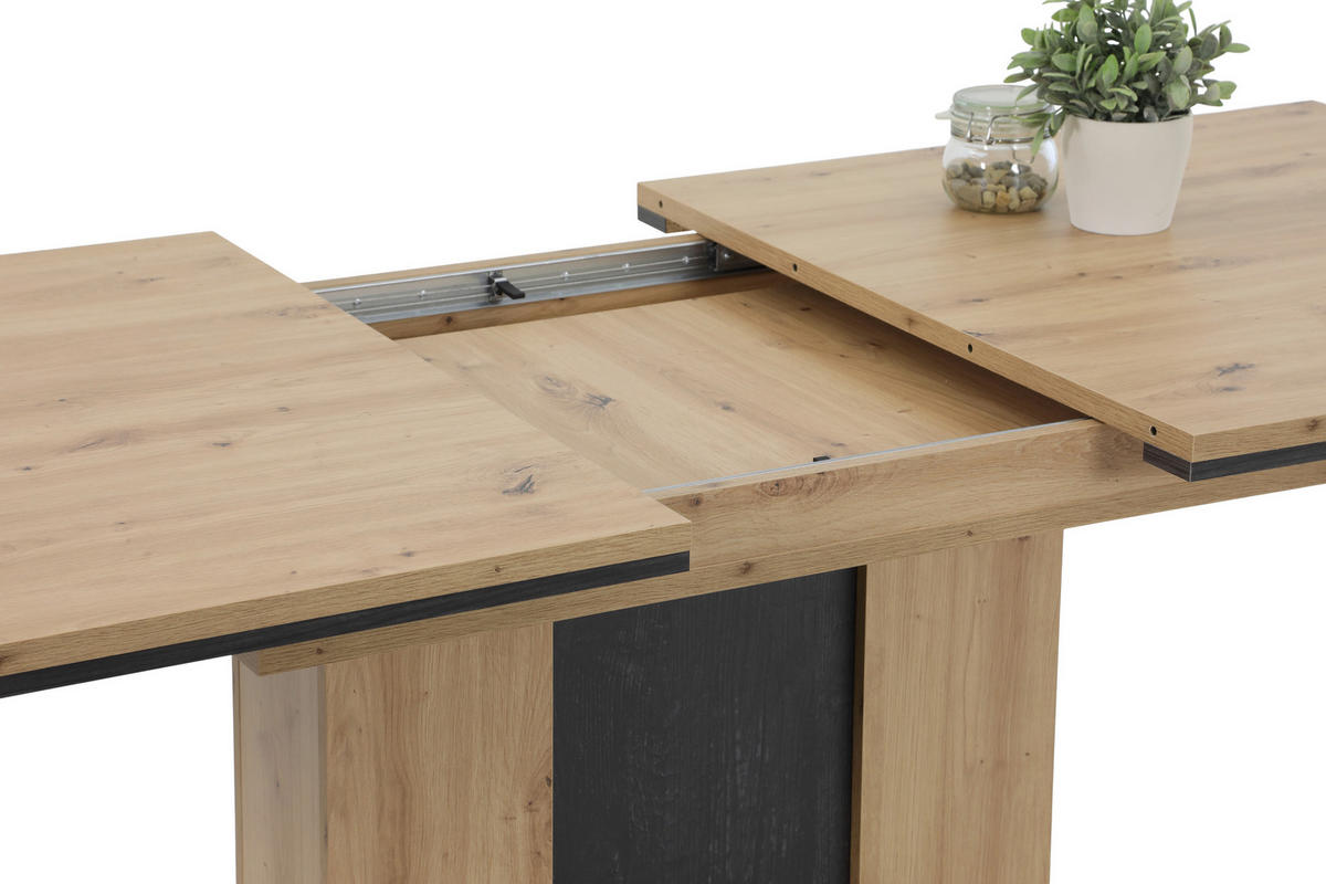 Esstisch ATLANTA T Eiche Artisan Optik B/H/T: ca. 160x75x90 cm ATLANTA T - Eiche/schwarz (160,00/75,00/90,00cm) - Hela