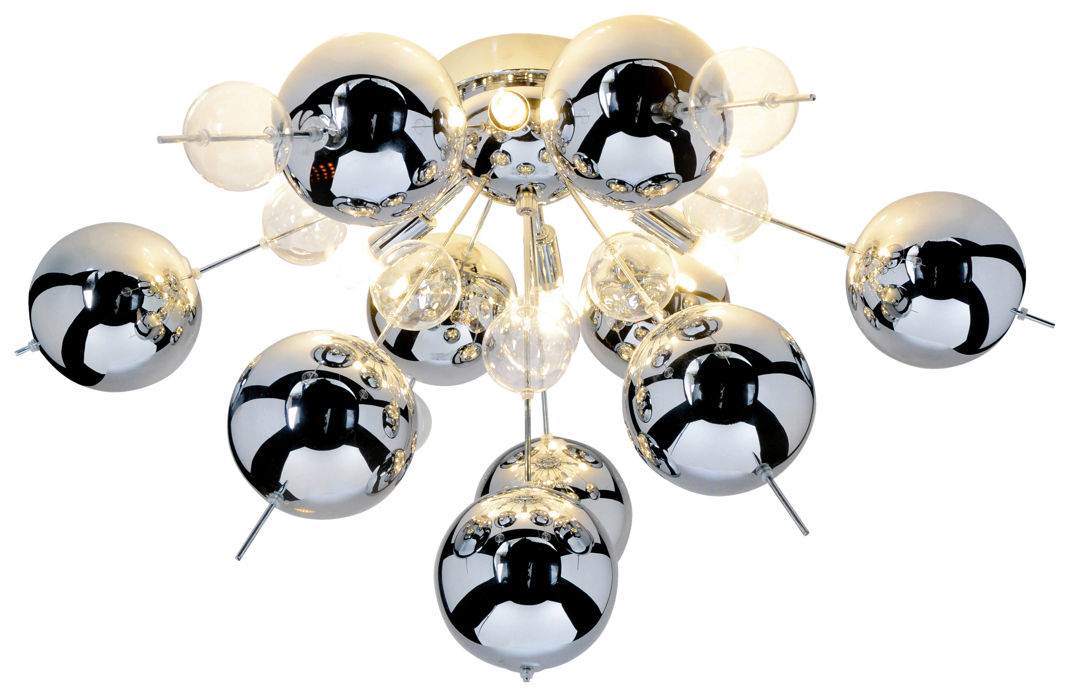 Näve Leuchten Deckenleuchte Chrom Glas Metall B/H/T/D: ca. 57x38x57x57 cm G9 6 Brennstellen EXPLOSION - Chrom (57,00/38,00/57,00cm) - Näve Leuchten