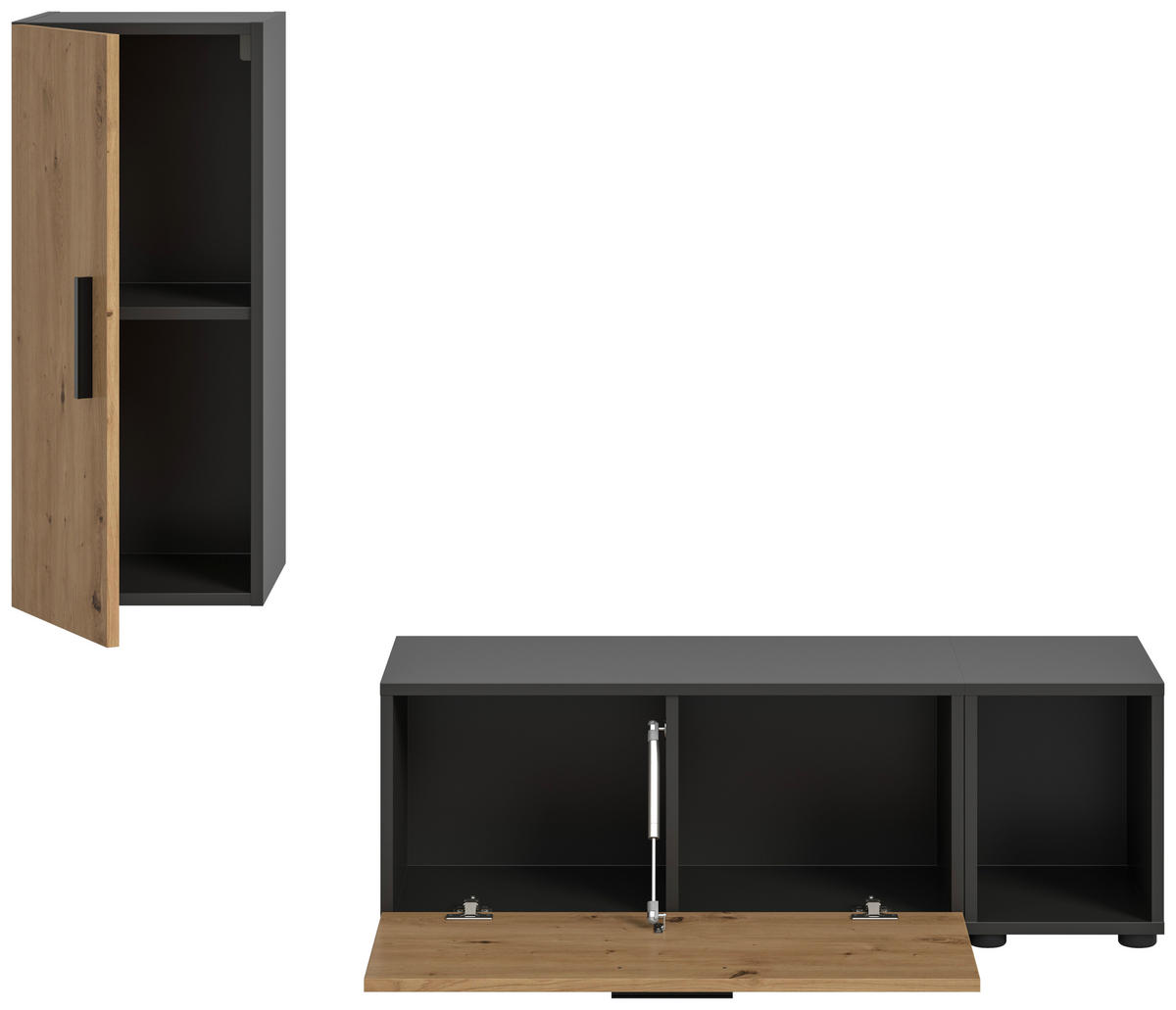 Stauraumelement TheOne Eiche Artisan Nachbildung anthrazit B/H/T: ca. 75x32x34 cm TheOne - Eiche/anthrazit (75,00/32,00/34,00cm)