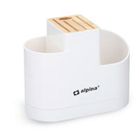 Alpina Küchen-Organizer weiß Kunststoff Küchenutensilien-/u.Messerhalter - weiß/natur - Alpina