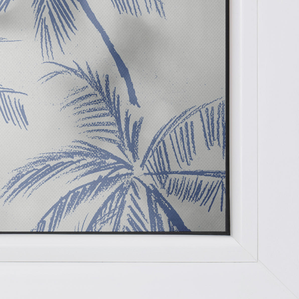 LICHTBLICK Fensterfolie Blueprint Palms Floral Blueprint Palms blau B/L: ca. 100x180 cm Blueprint Palms - blau (100,00/180,00cm) - LICHTBLICK