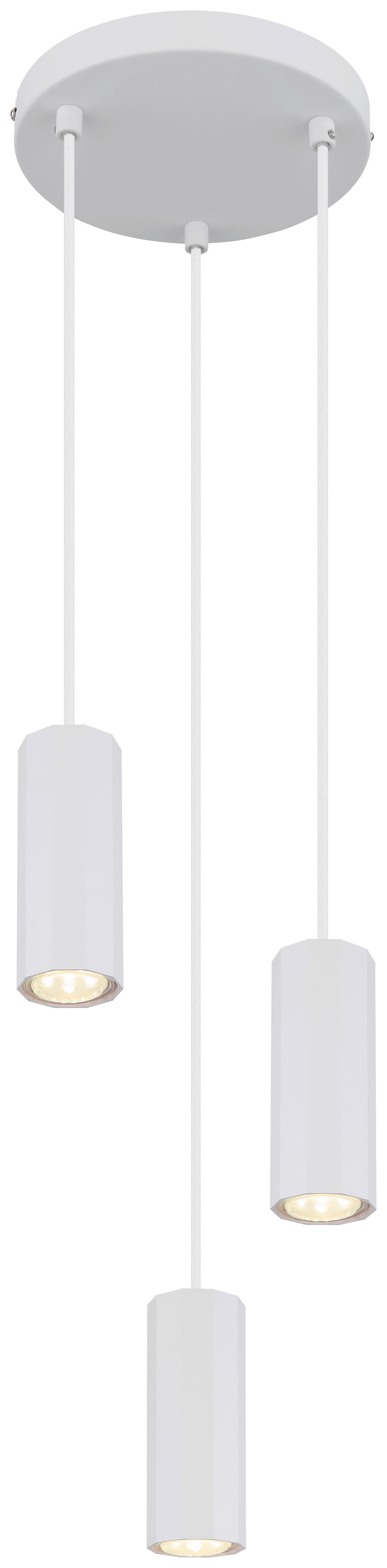 GLOBO Pendelleuchte JAMES 57918-3HW weiß Kunststoff Metall H/D: ca. 120x21 cm GU10 3 Brennstellen JAMES - weiß (21,00/120,00cm) - GLOBO