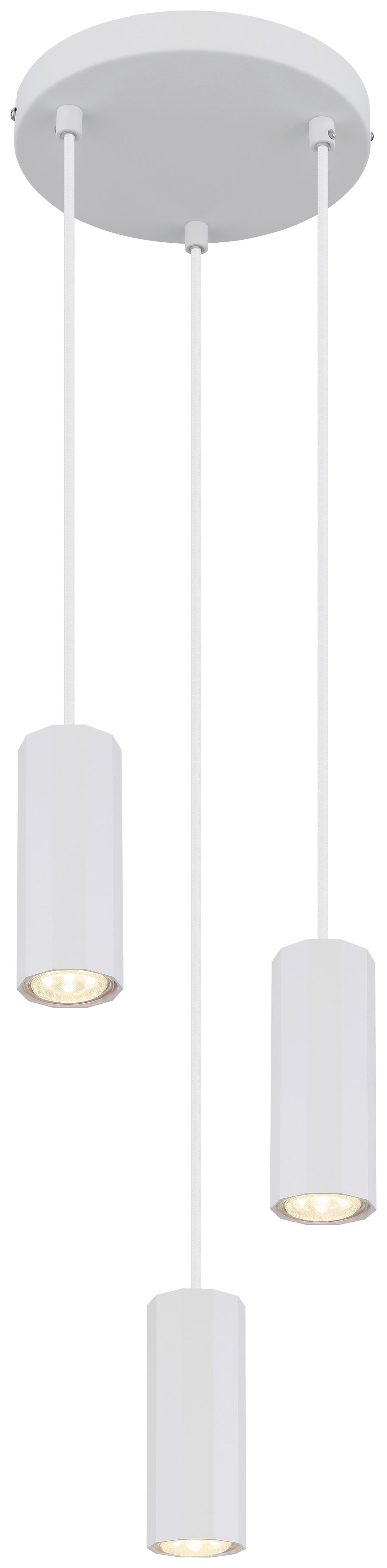 GLOBO Pendelleuchte JAMES 57918-3HW weiß Kunststoff Metall H/D: ca. 120x21 cm GU10 3 Brennstellen JAMES - weiß (21,00/120,00cm) - GLOBO