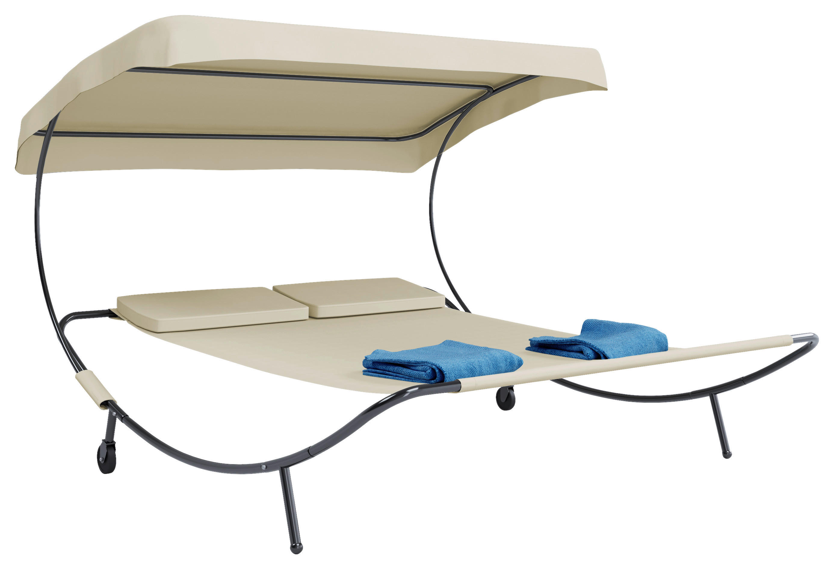 VCM Doppelliege Bindox creme Kunststoff B/H/T: ca. 130x137x200 cm Bindox - creme (130,00/137,00/200,00cm) - VCM