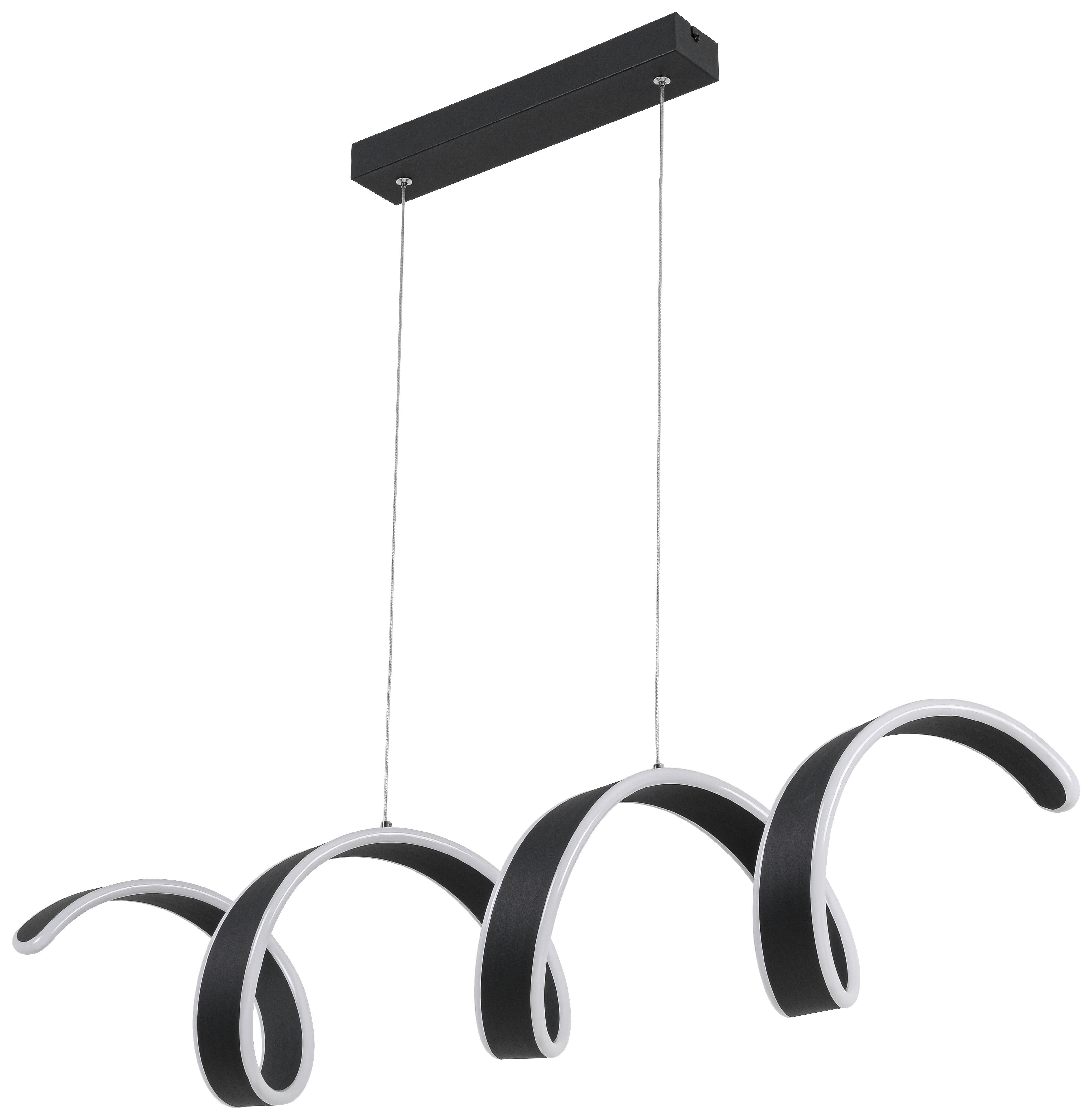 Nolo LED-Pendelleuchte schwarz Metall Kunststoff B/H/L: ca. 18x120x92 cm LED-Pendelleuchte_Gabriella - schwarz (92,00/18,00/120,00cm) - Nolo