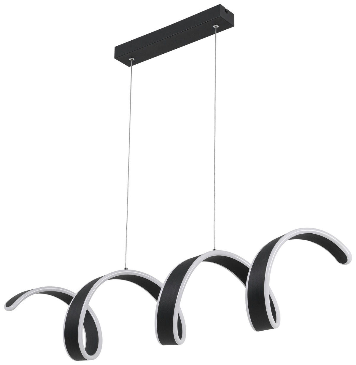 Nolo LED-Pendelleuchte schwarz Metall Kunststoff B/H/L: ca. 18x120x92 cm LED-Pendelleuchte_Gabriella - schwarz (92,00/18,00/120,00cm) - Nolo