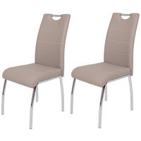 Stuhl Susi 2er Set Cappuccino Kunstleder B/H/T: ca. 44x98x61 cm Susi 2er Set - Cappuccino (44,00/98,00/61,00cm) - Hela