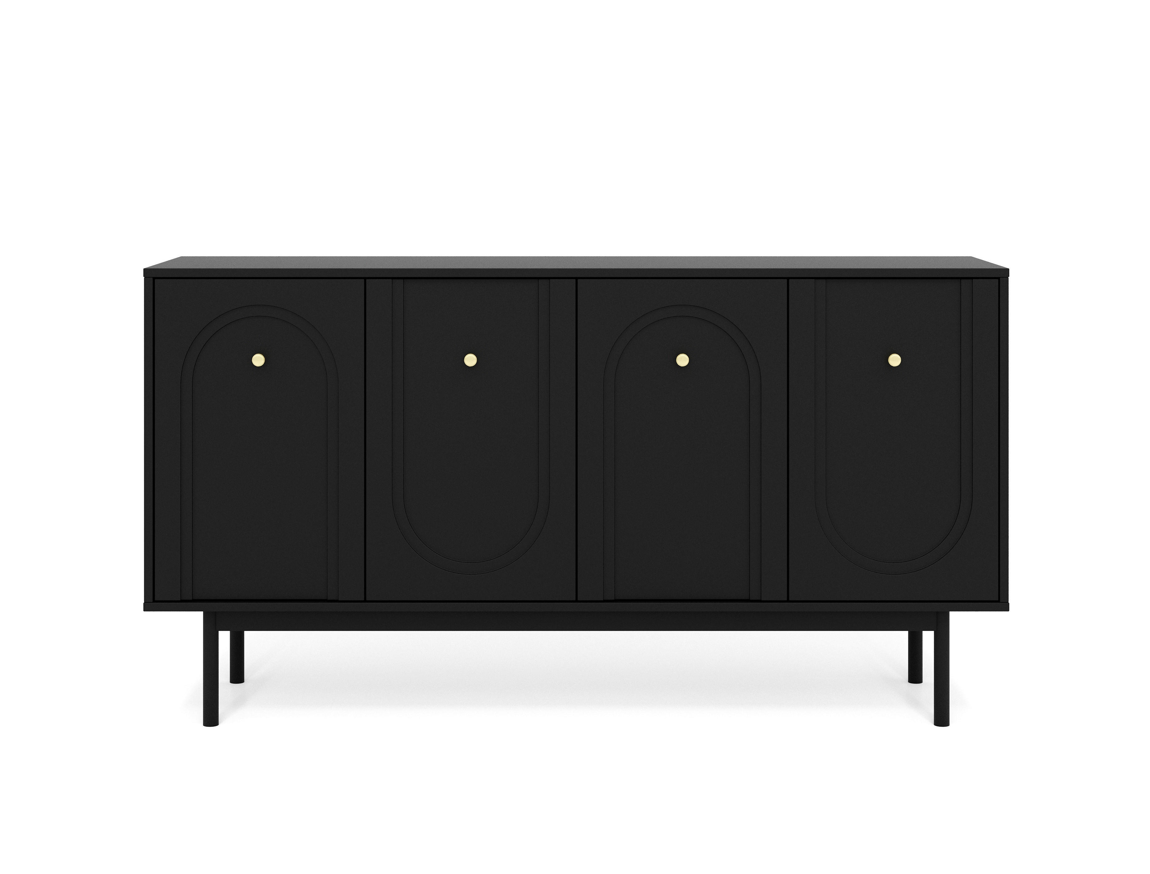 Kommode MAZOMA schwarz gold Optik B/H/T: ca. 154x82x39 cm MAZOMA - gold/schwarz (154,00/82,00/39,00cm) - WIPMEB