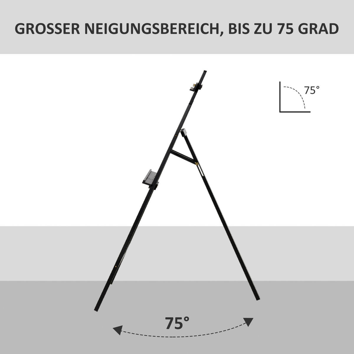 HOMCOM Staffelei schwarz Polypropylen B/H/L: ca. 5x51x71 cm Staffelei - schwarz (71,00/5,00/51,00cm) - HOMCOM