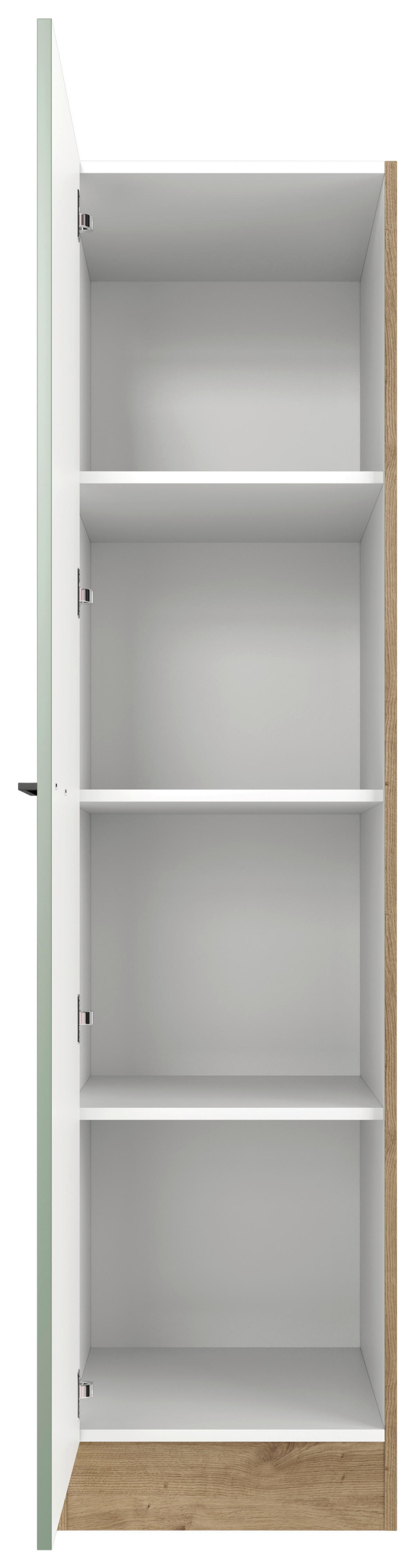 Seitenschrank Cara grün B/H/T: ca. 50x200x57 cm Cara - Eiche/schwarz (50,00/200,00/57,00cm) - Flex-Well