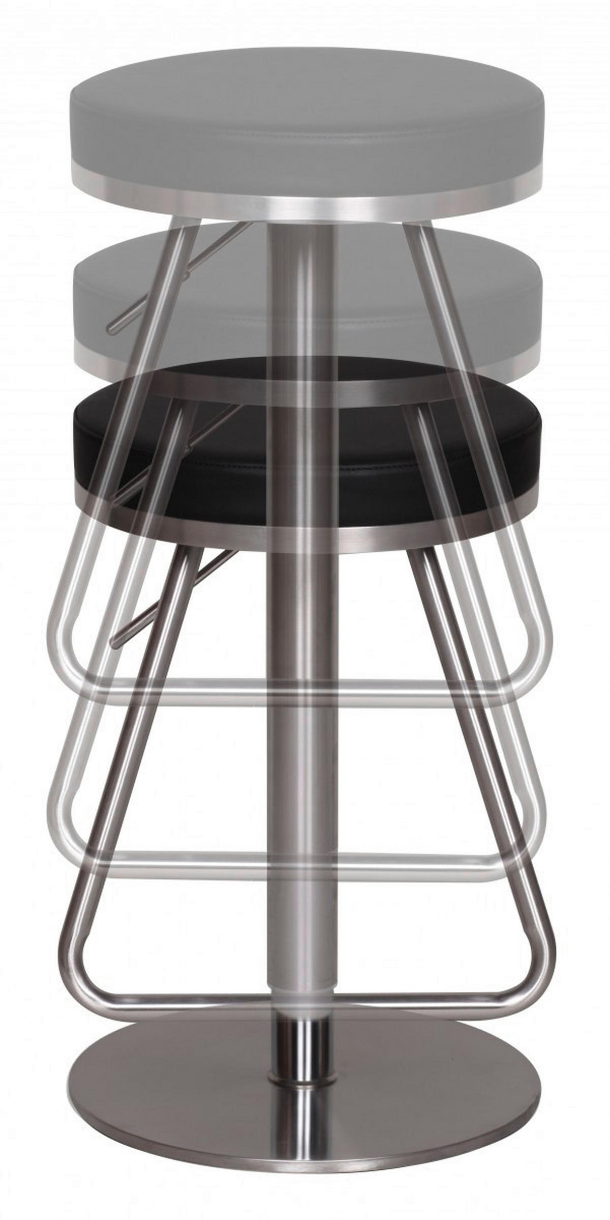 Barhocker schwarz Edelstahl Kunstleder Edelstahl B/H/T: ca. 39x54x39 cm Edelstahl Barhocker Durable M6 - schwarz/Edelstahl (39,00/54,00/39,00cm) - Wohnling