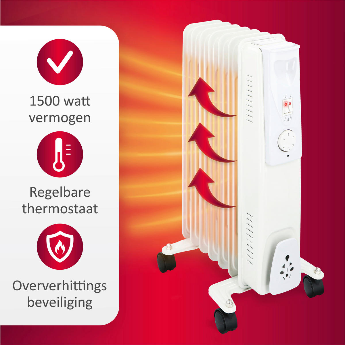 Ölradiator weiß Metall B/H/L: ca. 23,5x55x33 cm ca. 1500 W Ölradiator - weiß (33,00/23,50/55,00cm)